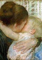 Mary Cassatt, A Goodnight Hug, detail, 1880