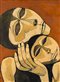 cubist artwork of a mother embracing her child